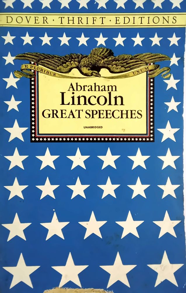 Great Speeches — Abraham Lincoln, বইয়ের প্রচ্ছদ (Great Speeches by Abraham Lincoln, book cover)